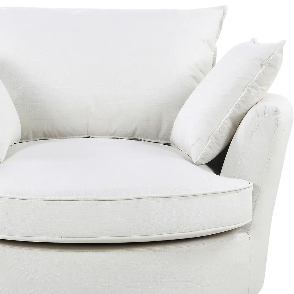 Fairburn Swivel Cuddle Chair - Cream, Bonded Leather