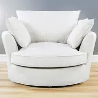 Fairburn Swivel Cuddle Chair - Cream, Bonded Leather