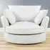 Fairburn Swivel Cuddle Chair - Cream, Bonded Leather