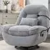 Fallon Swivel Recliner Chair with Phone Holder - Light Grey, Boucle