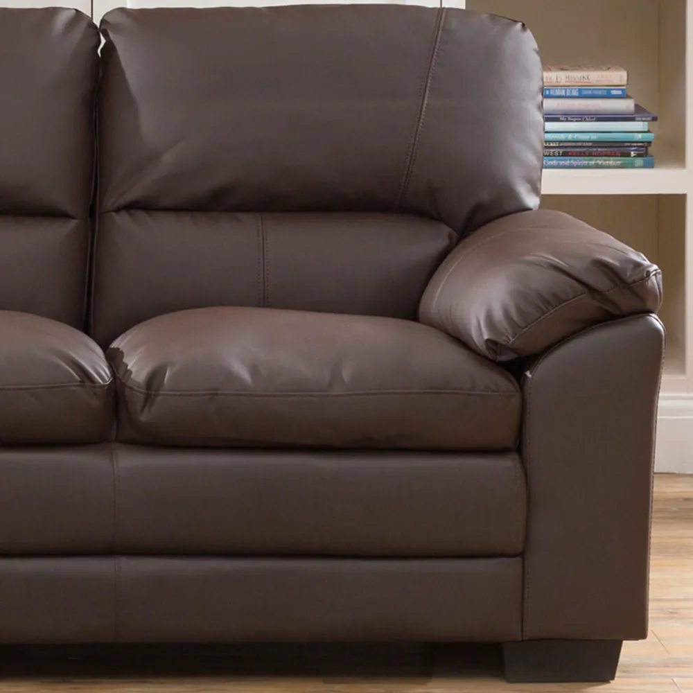 Genoa 2-Seater Sofa - Brown, Bonded Leather