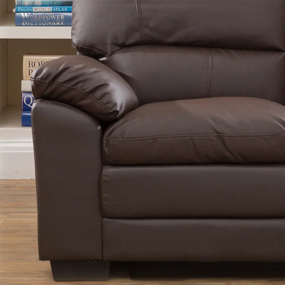 Genoa 2-Seater Sofa - Brown, Bonded Leather