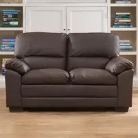 Genoa 2-Seater Sofa - Brown, Bonded Leather