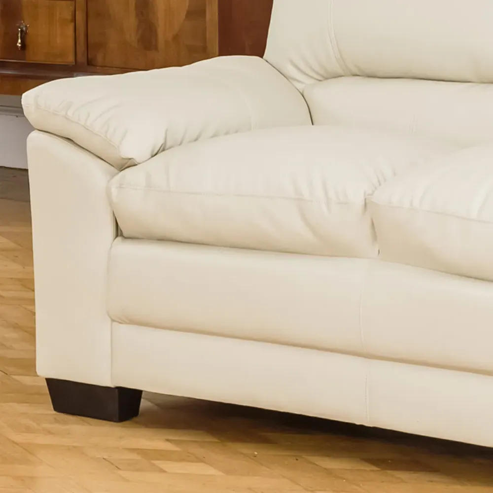 Genoa 2-Seater Sofa - Cream, Bonded Leather