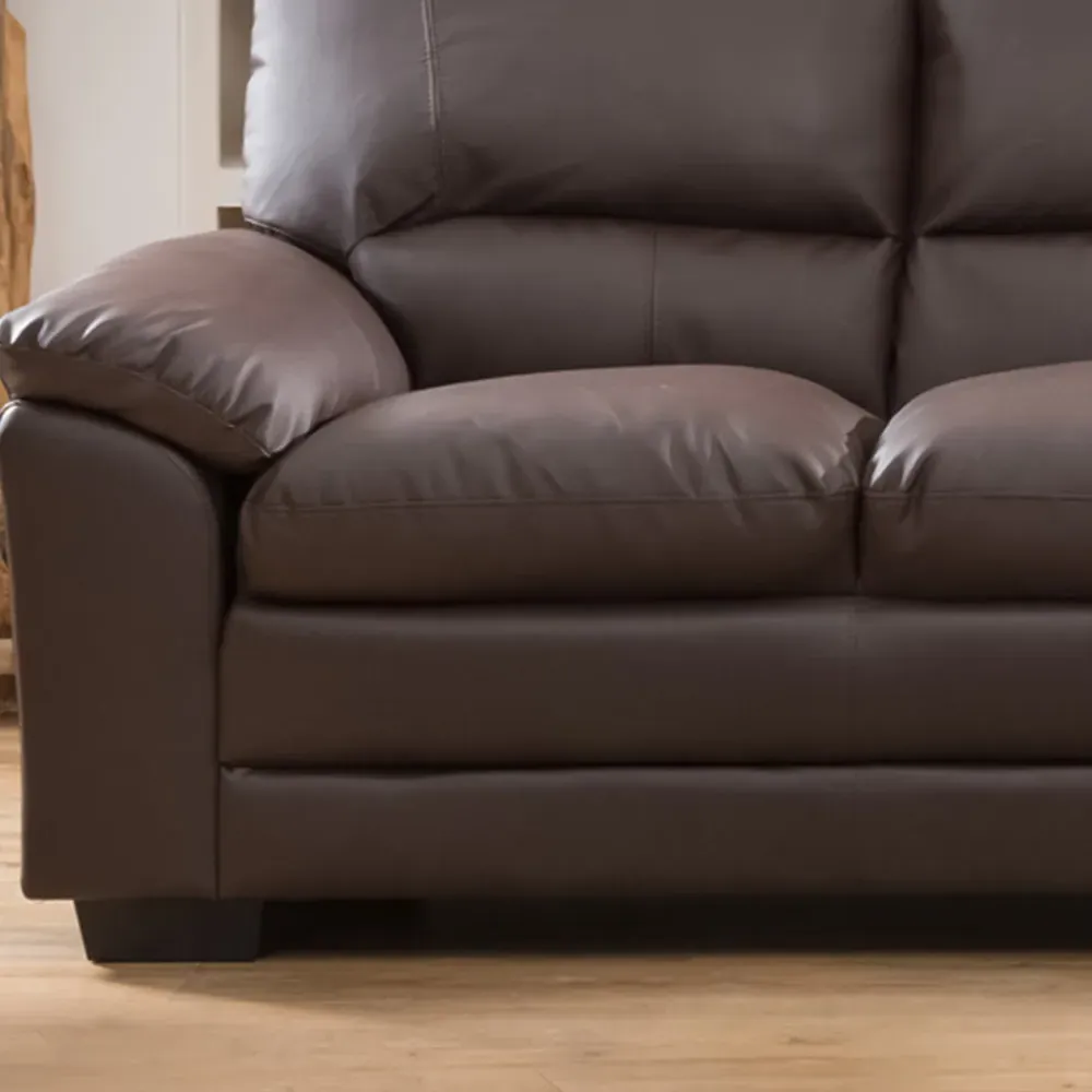 Genoa 3-Seater Sofa Bed with Pull-Out - Brown, Bonded Leather