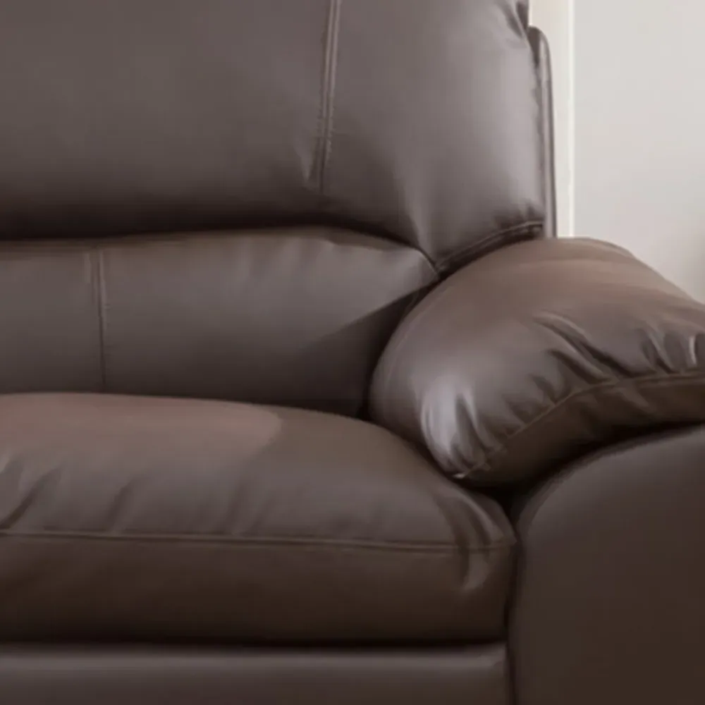 Genoa 3-Seater Sofa Bed with Pull-Out - Brown, Bonded Leather