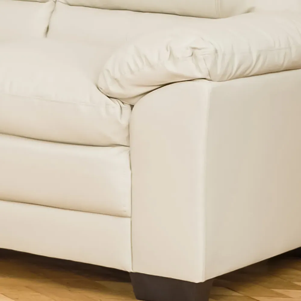 Genoa 3-Seater Sofa Bed with Pull-Out - Cream, Bonded Leather