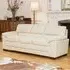 Genoa 3-Seater Sofa Bed with Pull-Out - Cream, Bonded Leather