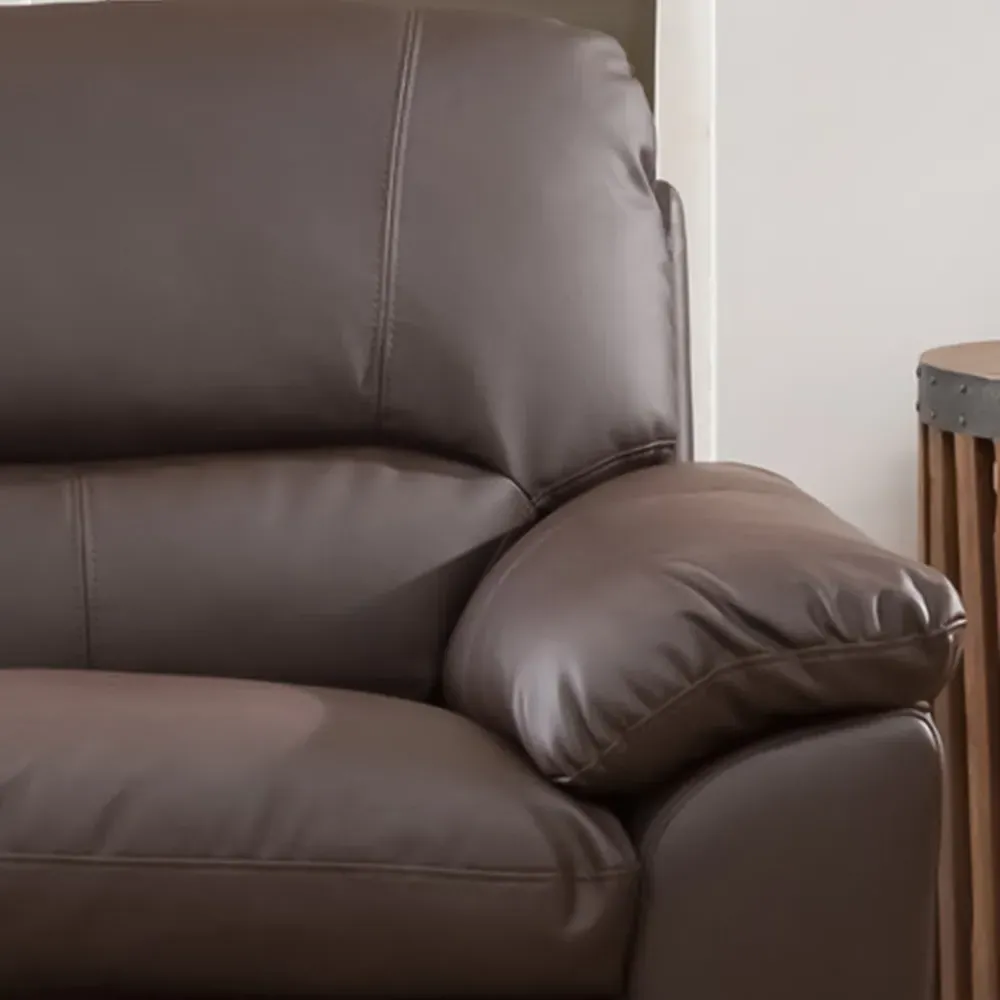 Genoa 3-Seater Sofa - Brown, Bonded Leather