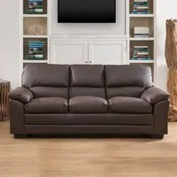 Genoa 3-Seater Sofa - Brown, Bonded Leather