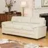 Genoa 3-Seater Sofa - Cream, Bonded Leather