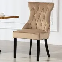 Genola Set of 2 Dining Chairs - Brown, Velvet