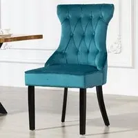 Genola Set of 2 Dining Chairs - Teal, Velvet