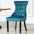 Genola Set of 2 Dining Chairs - Teal, Velvet