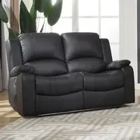 Glendale 2-Seater Electric Recliner Sofa - Black, Bonded Leather