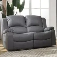 Glendale 2-Seater Electric Recliner Sofa - Grey, Bonded Leather