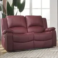 Glendale 2-Seater Electric Recliner Sofa - Red, Bonded Leather