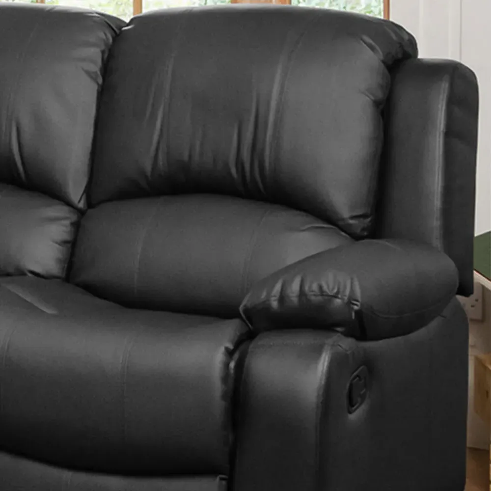 Glendale 2-Seater Recliner Sofa - Black, Bonded Leather