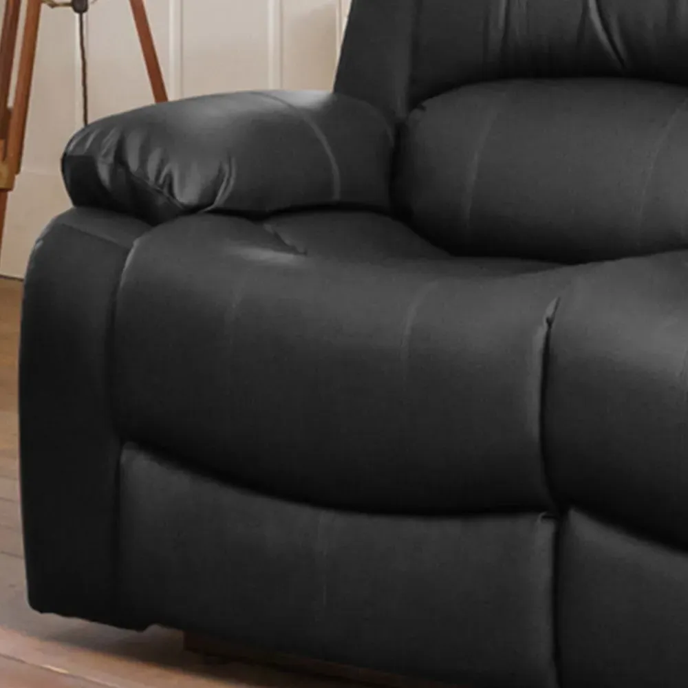 Glendale 2-Seater Recliner Sofa - Black, Bonded Leather