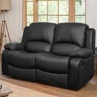 Glendale 2-Seater Recliner Sofa - Black, Bonded Leather
