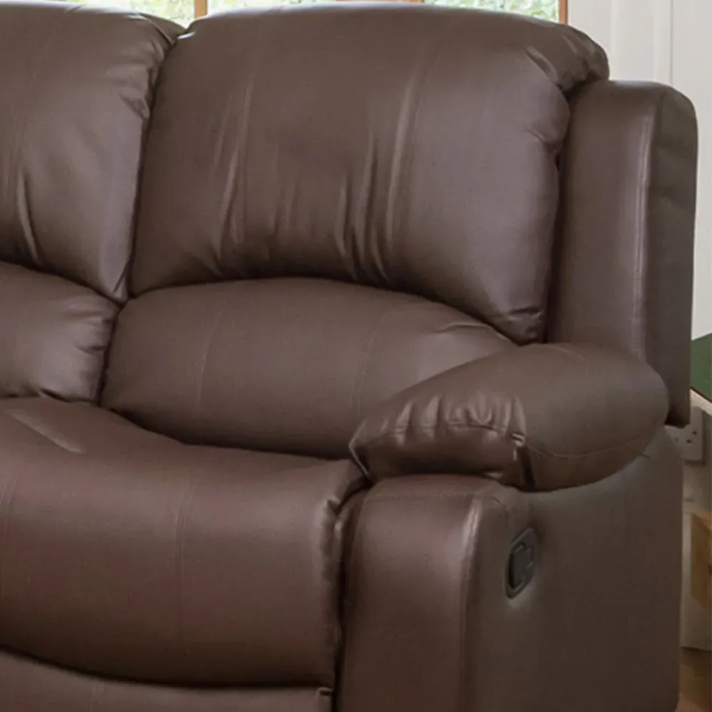 Glendale 2 Seater Recliner Sofa - Brown, Bonded Leather
