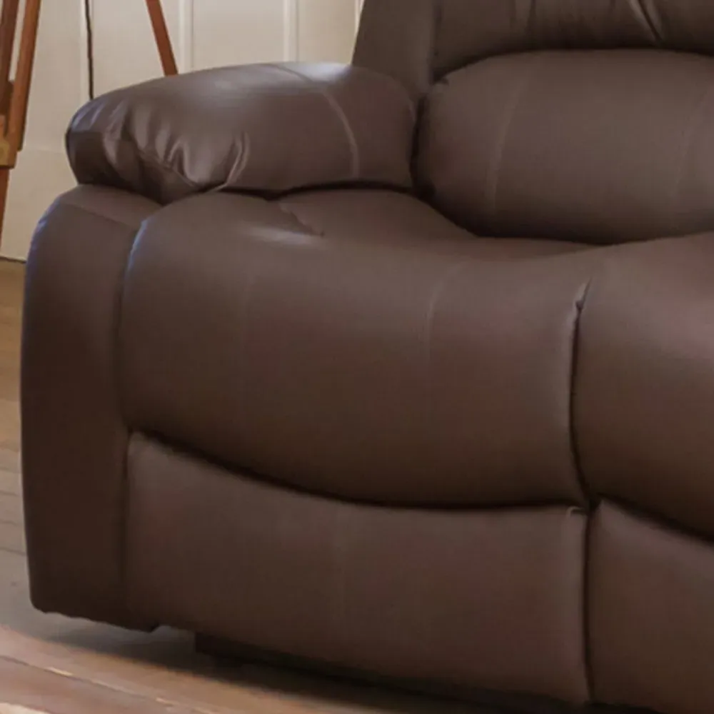 Glendale 2 Seater Recliner Sofa - Brown, Bonded Leather