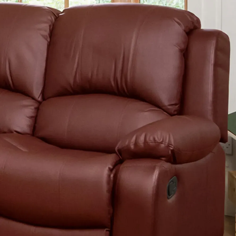 Glendale 2 Seater Recliner Sofa - Burgundy, Bonded Leather