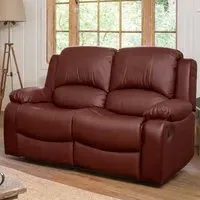 Glendale 2 Seater Recliner Sofa - Burgundy, Bonded Leather