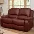 Glendale 2 Seater Recliner Sofa - Burgundy, Bonded Leather
