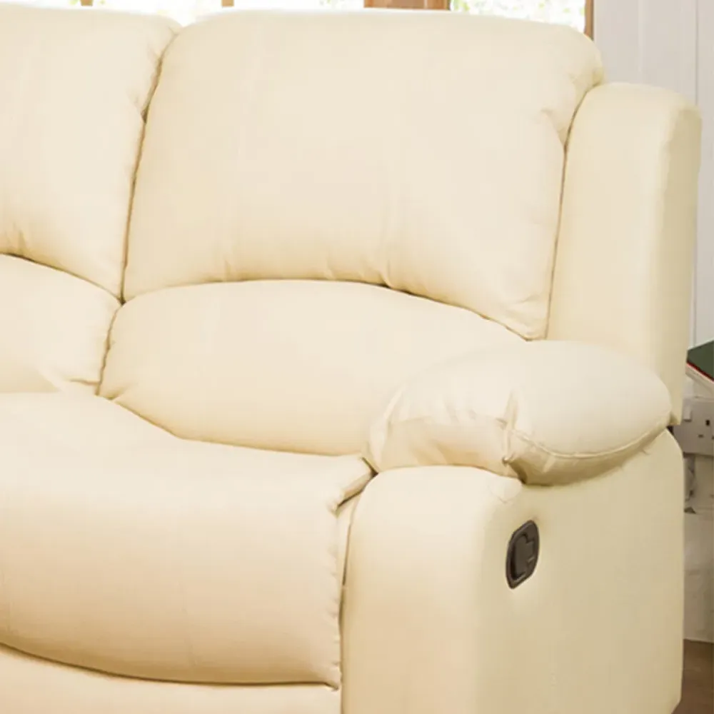 Glendale 2-Seater Recliner Sofa - Cream, Bonded Leather