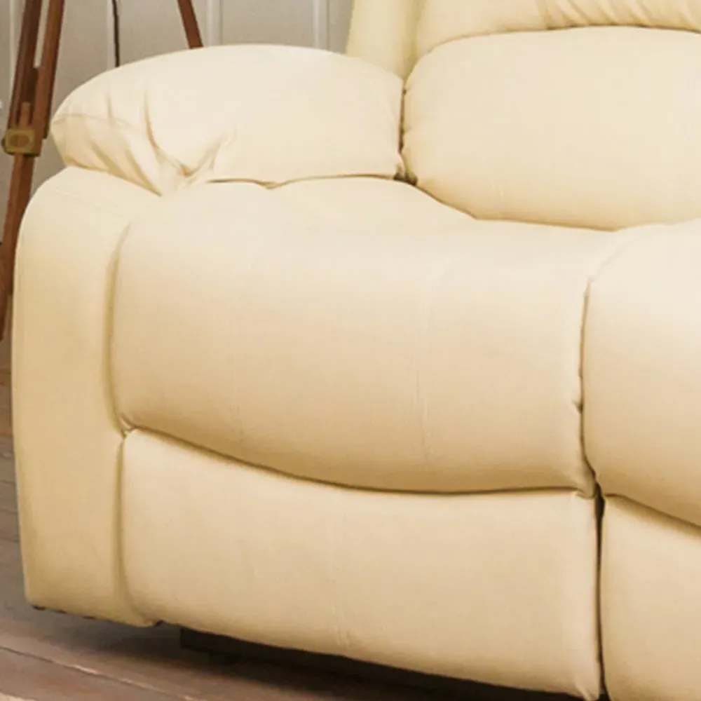 Glendale 2-Seater Recliner Sofa - Cream, Bonded Leather
