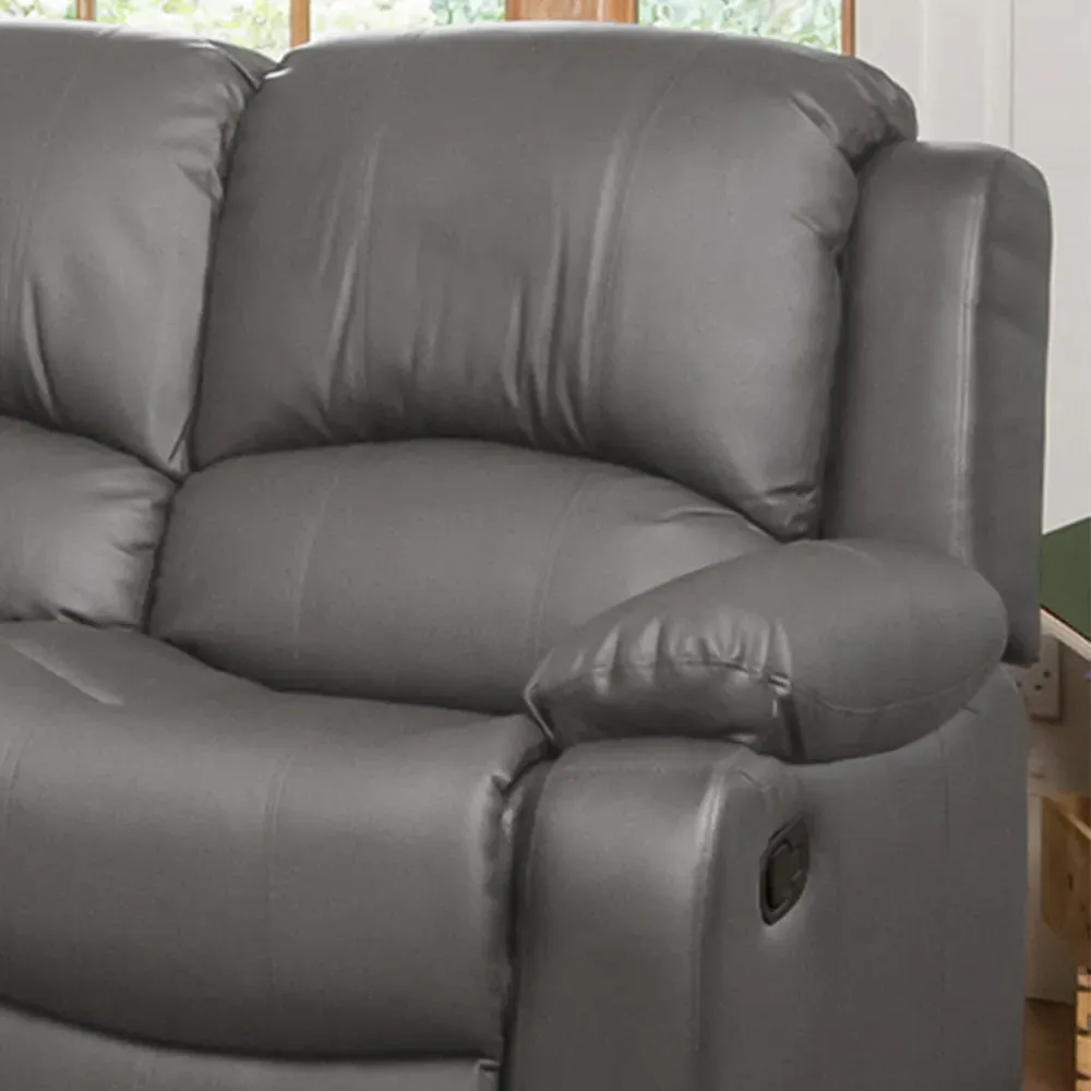 Glendale 2 Seater Recliner Sofa - Grey, Bonded Leather