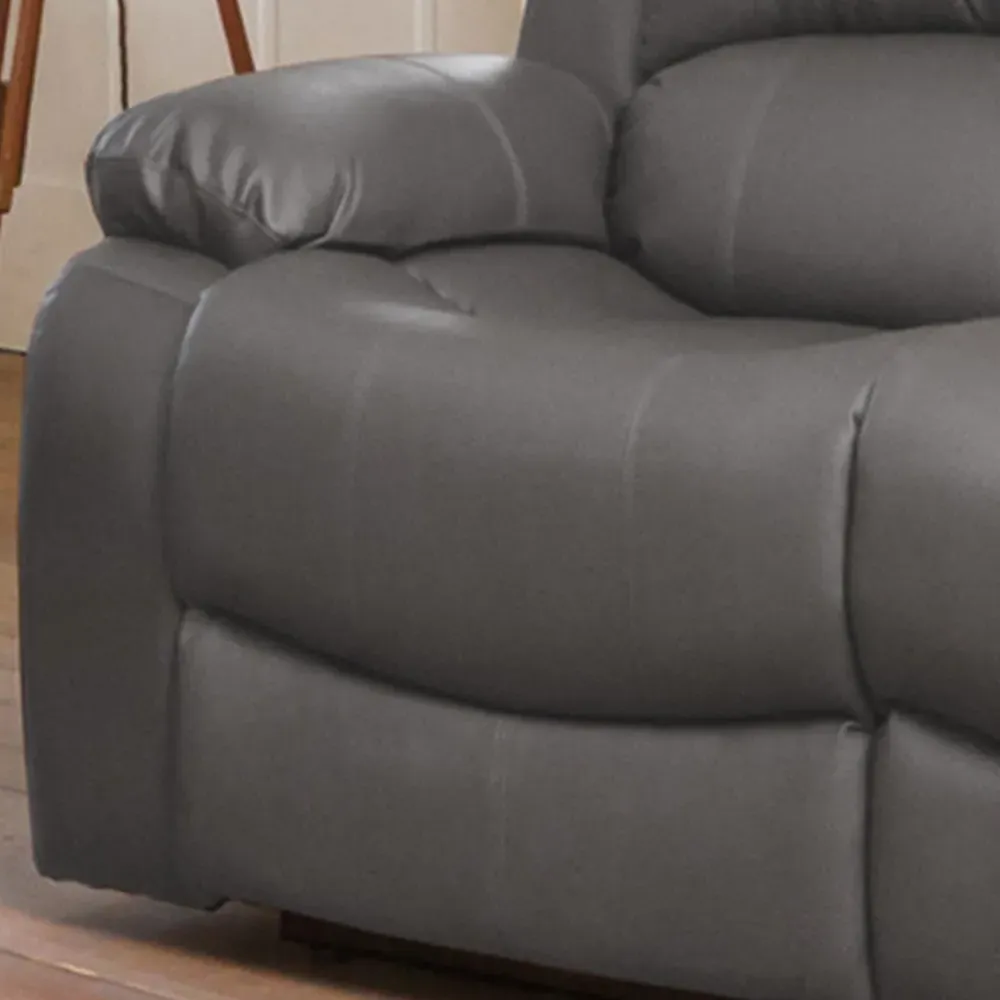 Glendale 2 Seater Recliner Sofa - Grey, Bonded Leather