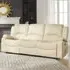 Glendale 3-Seater Electric Recliner Sofa - Cream, Bonded Leather