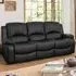Glendale 3-Seater Recliner Sofa - Black, Bonded Leather