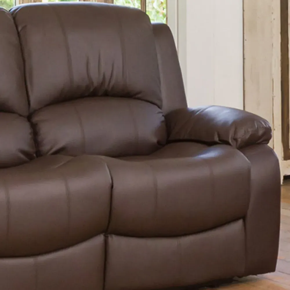 Glendale 3-Seater Recliner Sofa - Brown, Bonded Leather