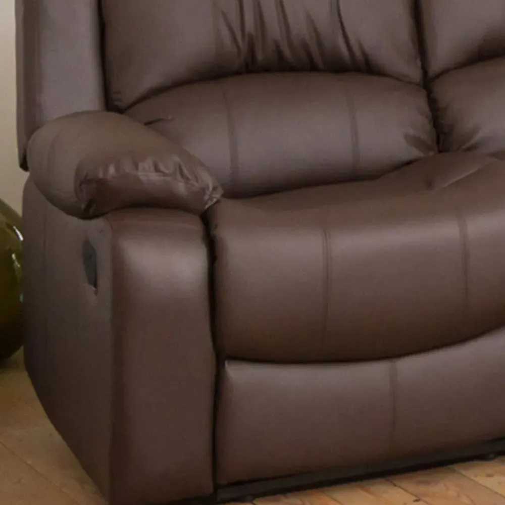 Glendale 3-Seater Recliner Sofa - Brown, Bonded Leather