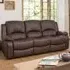 Glendale 3-Seater Recliner Sofa - Brown, Bonded Leather