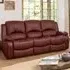 Glendale 3-Seater Recliner Sofa - Burgundy, Bonded Leather