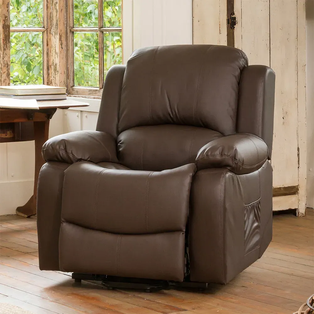 Glendale Manual Recliner Chair - Brown, Bonded Leather
