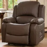 Glendale Manual Recliner Chair - Brown, Bonded Leather
