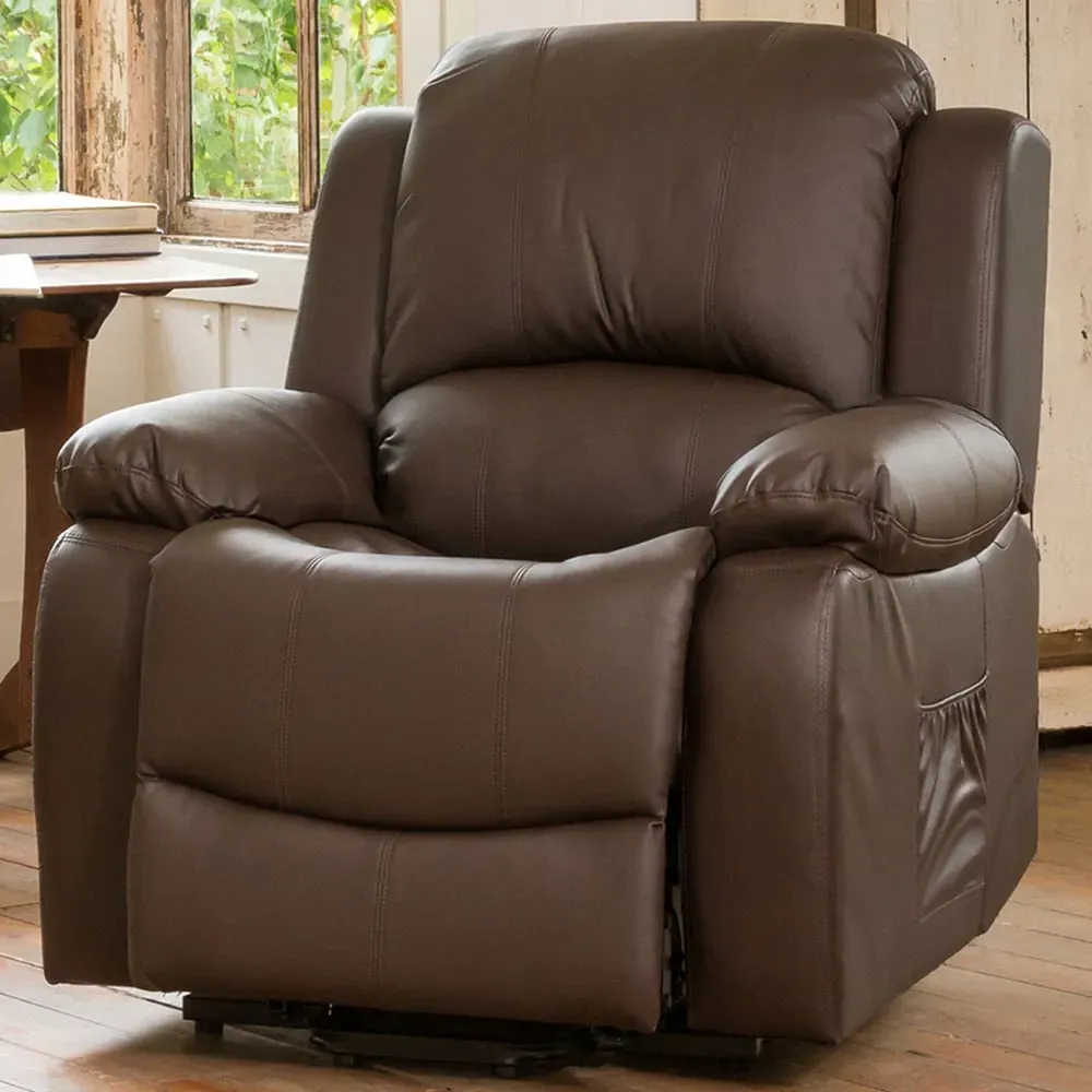Glendale Manual Recliner Chair - Brown, Bonded Leather image