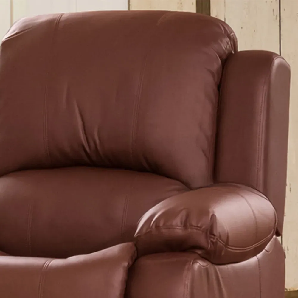 Glendale Manual Recliner Chair - Burgundy, Bonded Leather