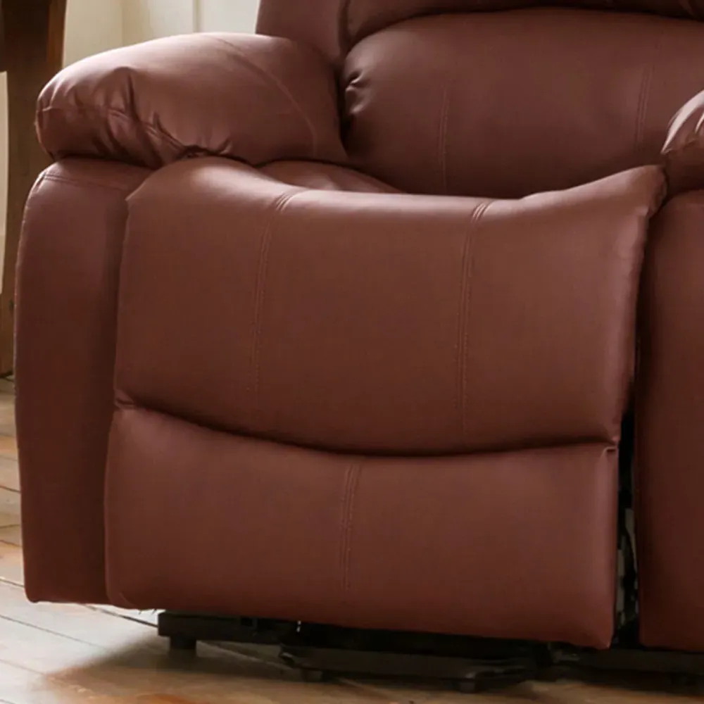 Glendale Manual Recliner Chair - Burgundy, Bonded Leather