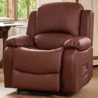 Glendale Manual Recliner Chair - Burgundy, Bonded Leather