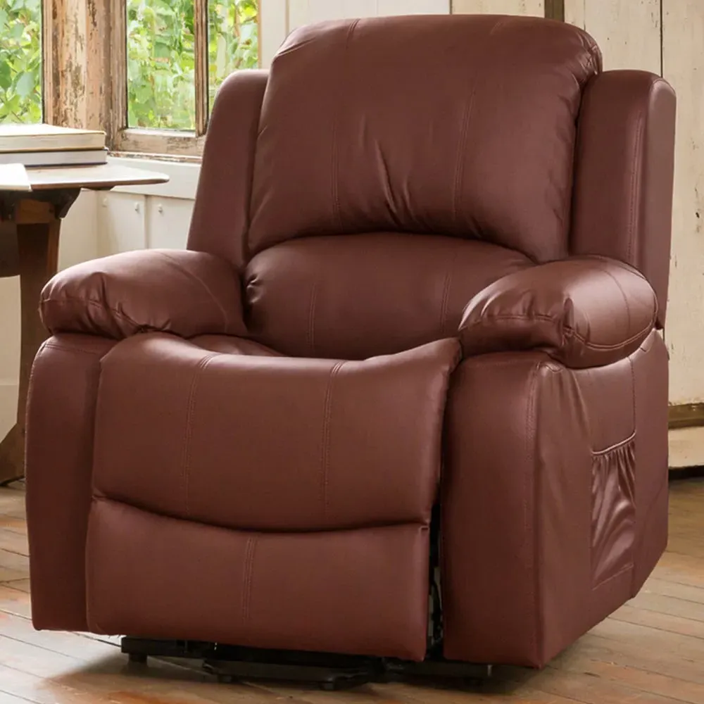 Glendale Manual Recliner Chair - Burgundy, Bonded Leather