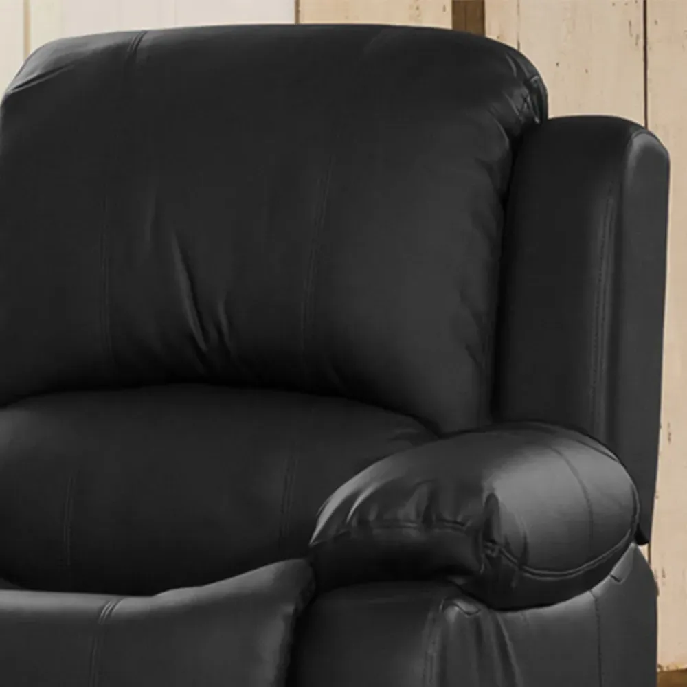 Glendale Single Seater Recliner Sofa - Black, Bonded Leather