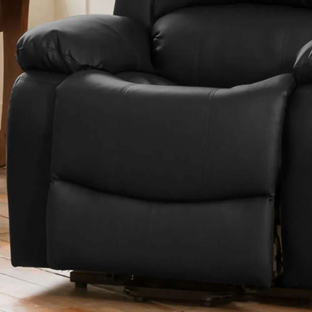 Glendale Single Seater Recliner Sofa - Black, Bonded Leather