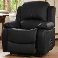 Glendale Single Seater Recliner Sofa - Black, Bonded Leather