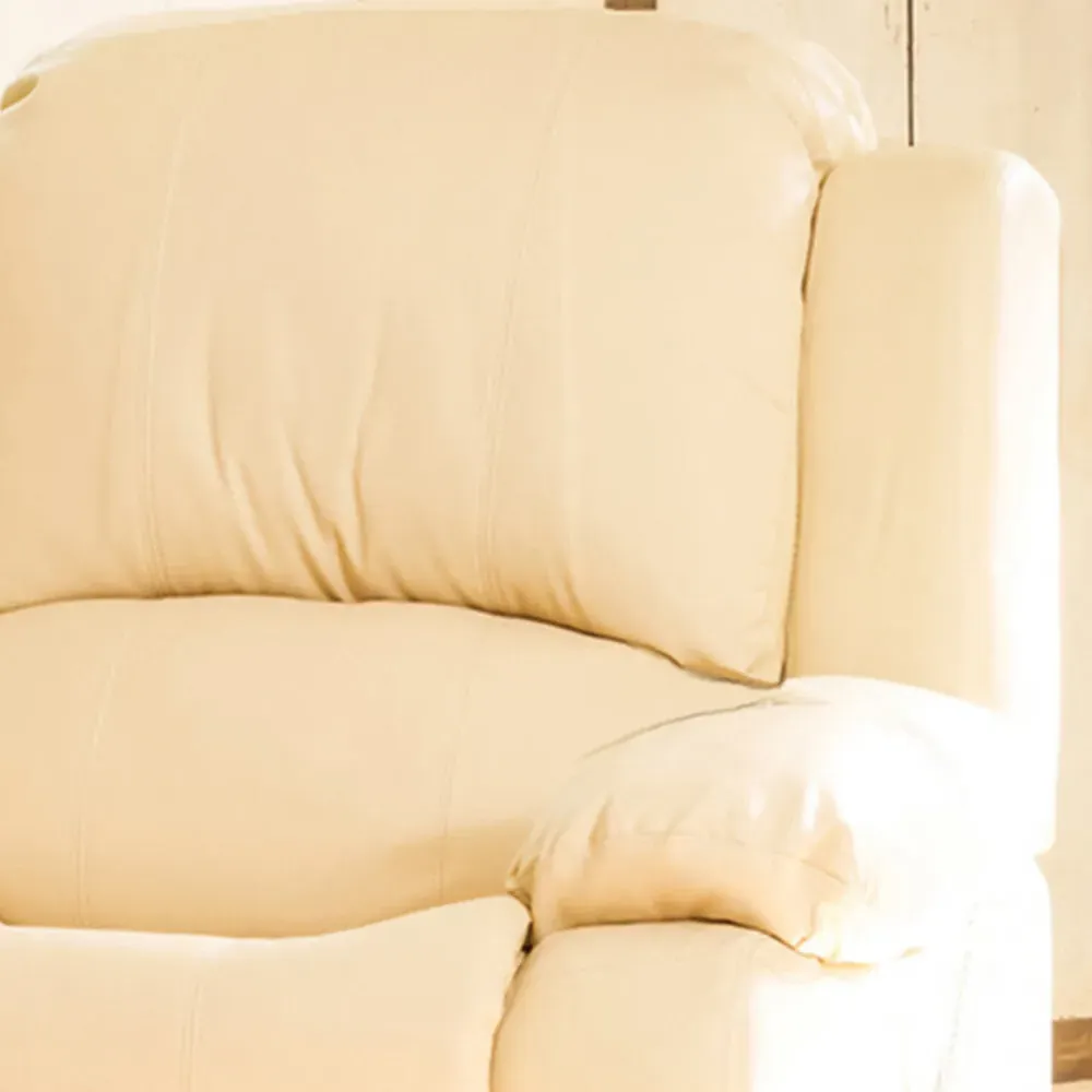 Glendale Single Seater Recliner Sofa - Cream, Bonded Leather